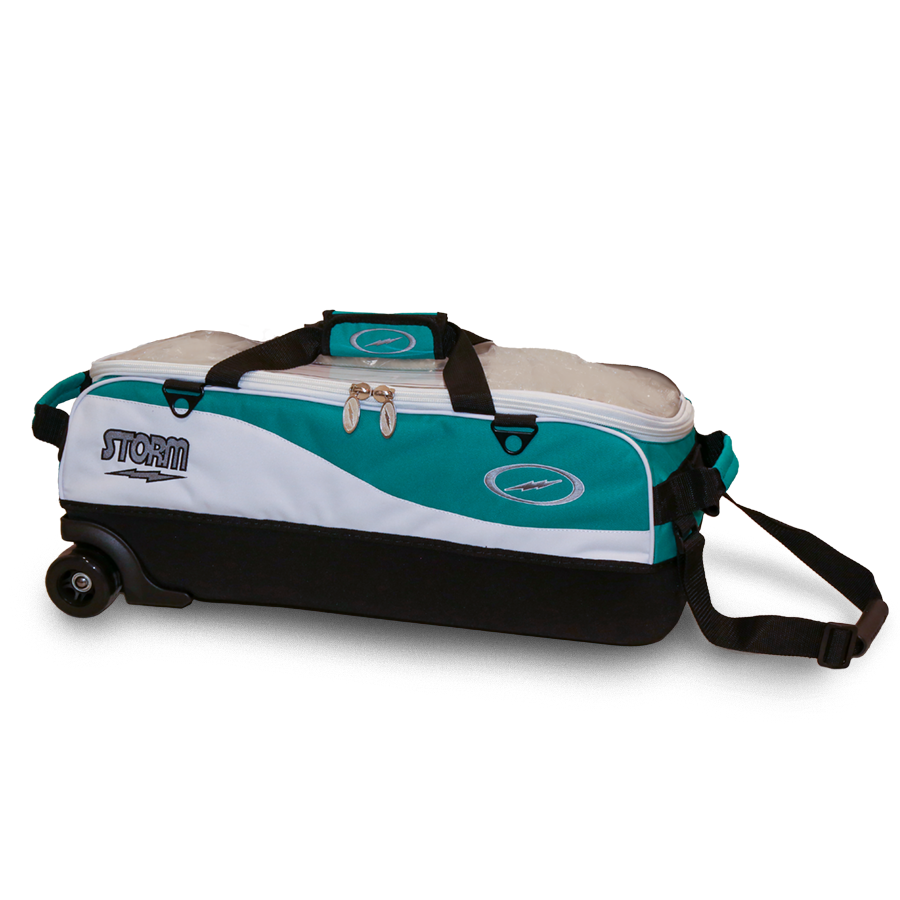 Travel Tote Pro White/Teal – TV Bowling Supply